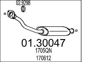 Резонатор PEUGEOT PARTNER (5_, G_) / PEUGEOT PARTNER ORIGIN (G_) 1996-2015 г.