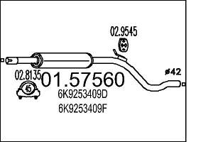 Резонатор VW CADDY (9K9B) / SEAT INCA (6K9) 1995-2004 г.