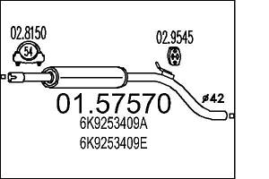 Резонатор VW CADDY (9K9B) / SEAT INCA (6K9) 1995-2004 г.