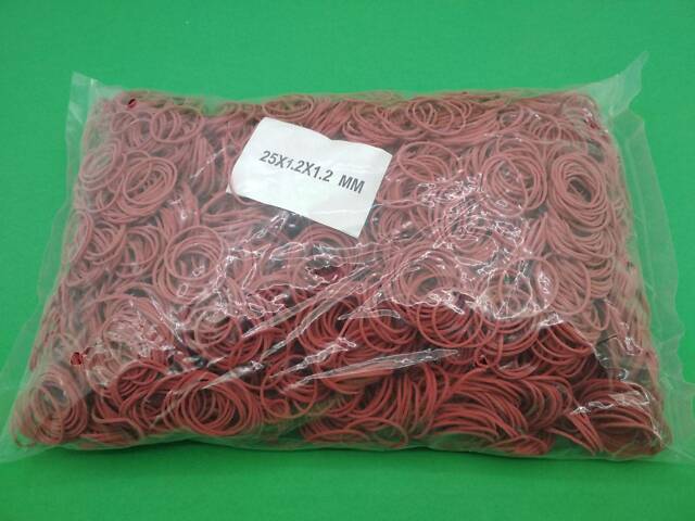 Гумка для пакування червона (25*1,2*1,2'Plast', 1 кг/пач - Фото 1