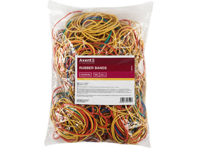 Гумові кільця для грошей Axent Standard кольорові, 500 г (D4612) - Фото 2