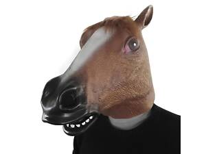 Резиновая маска лошадь RESTEQ — реалистичная маска животного для косплея, карнавалов и тематических вечеринок, прочная и