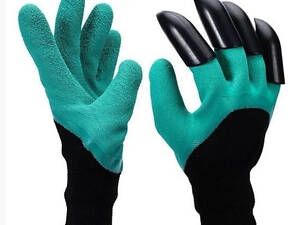 Резиновые перчатки с когтями для сада и огорода Garden Genie Gloves