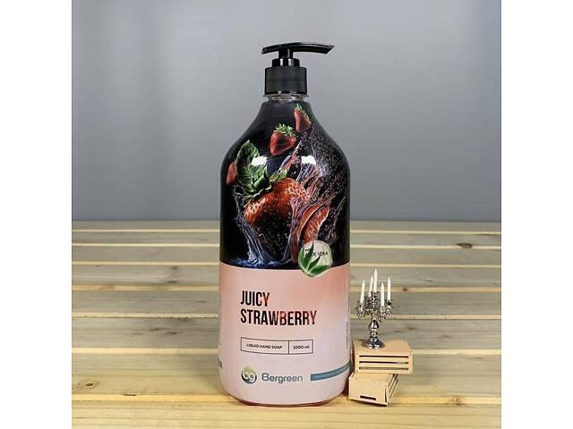 Рідке мило Bergreen з дозатором Juicy Strawberry - 1000 мл. - Фото 1