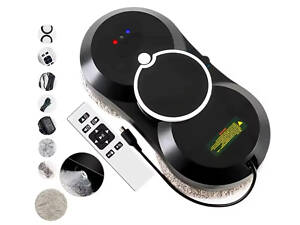 Робот для миття вікон NEW Glass Cleaning Robot з пультом дистанційного керування чорний