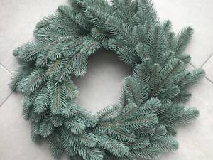 Різдвяний вінок Еліт з хвої литий 45 см (Блакитний)