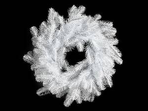 Різдвяний вінок Ковалевський з хвої (діаметр - 45 см) литий Білий