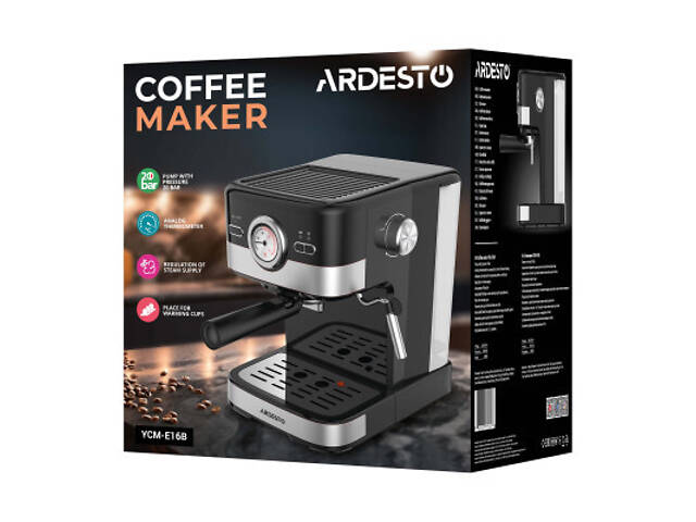 Рожкова кавоварка еспресо Ardesto YCM-E16B - Фото 5
