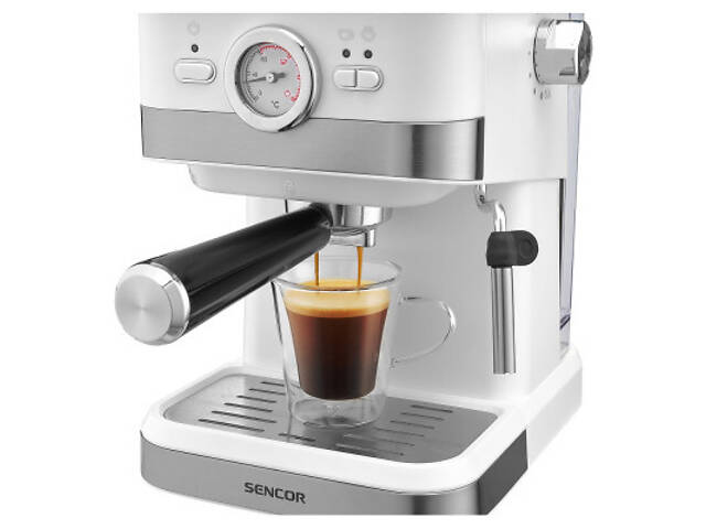 Рожкова кавоварка еспресо Sencor SES 1720WH - Фото 7