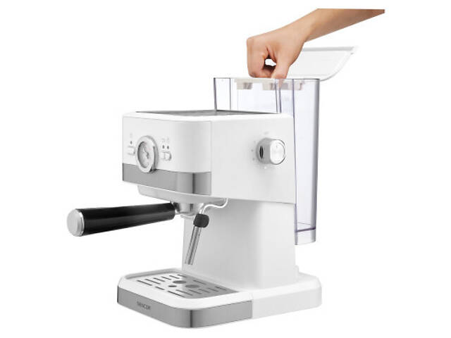 Рожкова кавоварка еспресо Sencor SES 1720WH - Фото 8