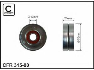 Ролик (металл) паска поликлинового 70X17X28 CAFFARO 31500