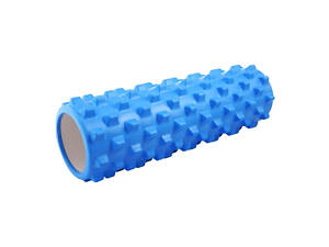 Ролик масажний для йоги та фітнесу, валик гімнастичний, синій 45 х 14,5 см 2063_Blue
