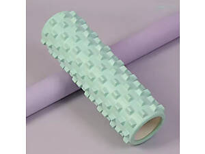 Ролик масажний для йоги та фітнесу, валик гімнастичний, зелений 45 х 14,5 см 2063_Greenery