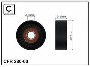 Ролик натяжного механізму поліклинового ремня Chrysler Neon II/PT Cruiser, Mini R50/R53/R52 1.6 06.01-12.10 70x17x24,5 З