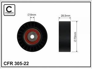 Ролик проміжний поліклинового ремня Jeep Grand Cherokee II 2.7D 10.01-09.05 70x8x28,5 Зовнішній діаметр [мм] 70 Внутрішн