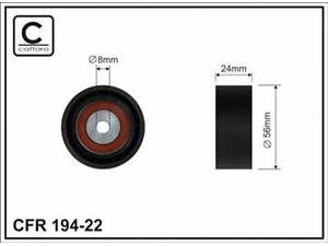 Ролик проміжний поліклинового ремня Renault Clio II/Kangoo/Twingo 1.2 05.96- 55x8x24 Зовнішній діаметр [мм] 95 Внутрішні