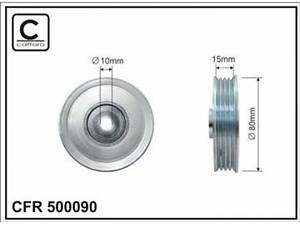 Ролик проміжний поліклинового ремня Toyota Echo/Yaris 1.0-1.5 04.99-11.05 85x10x20 Зовнішній діаметр [мм] 80 Внутрішній