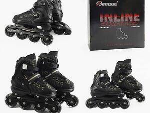 Ролики 5411-20 L розмір 39-42 (6) колеса PU, d – 9 см, алюмінієва рама, підшипник ABEC-7, в коробці