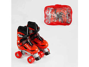 Ролики 5490-XS розмір 27-30 (6) колір ЧЕРВОНИЙ, колеса PVC, устілка 14.5-16 см, d колес – 4,5 см, в сумці