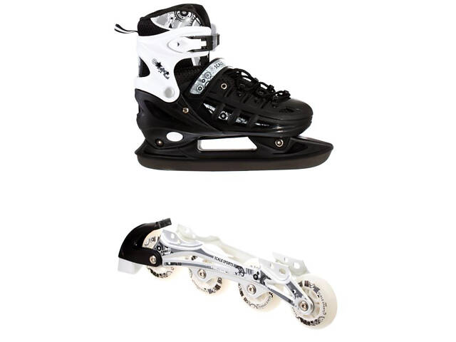 Ролики-коньки раздвижные SCALE SPORT черный р.31-34 (18см-20,5см) - Фото 1