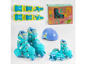 Ролики с захистом 77002-XS розмір 26-29 колір СИНІЙ, колеса PU, ПЕРЕДНЄ КОЛЕСО СВІТЛО, d колес – 6 см, в коробці