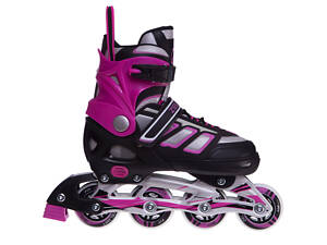Роликовые коньки раздвижные Zelart Z-126 31-34 Розовый-черный