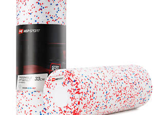 Роллер масажер (валик, ролик) Hop-Sport 3 в 1 EPP 33см HS-P033DYG білий