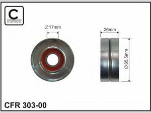 Ролик обводной 65.5х26х17 CAFFARO 30300 на OPEL VIVARO с бортовой платформой/ходовая часть (E7)