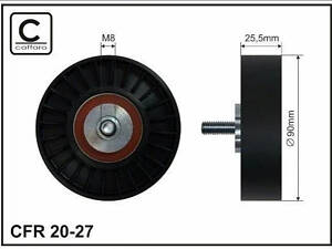Ролик шківу CAFFARO 2027 Volkswagen Transporter, LT, Golf, Passat 037145276A, 037145278A, 074145278A