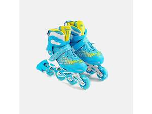 Роликовые коньки с защитой Best Roller 35 - 38 М светящиеся PU колёса Blue (141143)