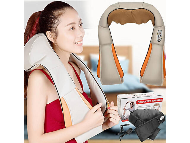 Роликовий масажер для шиї, плечей і спини Massager of Neck Kneading з прогріванням - Фото 4