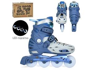 Ролики раздвижные Profi A4155-L-BL 35-38 см голубые