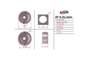 Ротор, статор і пластини насоса ГПК VW001ROTOR VW T4 90-03; AUDI A3 96-03; SKODA Octavia Tour 96-10; FORD Galaxy 94-06; SEAT Alhambra 96-10; FIAT Scudo 95-07; MERCEDES-BENZ C-Class W203 00-07; BMW 3 E