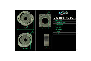 Ротор, статор и пластины насоса ГУР VW006ROTOR VW T5 03-15; AUDI Q7 05-15; FORD Transit 06-14; SEAT Alhambra 96-10; FIAT