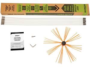 Роторный набор для чистки дымоходов Ecodym Турбо-щетка 1 м 7 шт (104673)