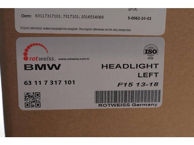 ROTWEISS 63117317101 Фара (L) BMW X5 (F15/F85) 13-18 (Bi-Xenon) - Фото 2