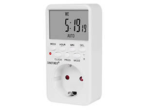 Розетка з цифровим тижневим таймером Sinotiter TM519, 16A, 3000W, 230V