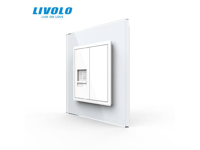 Розетка комп'ютерна RJ-45 Livolo білий скло (VL-C791C-11)