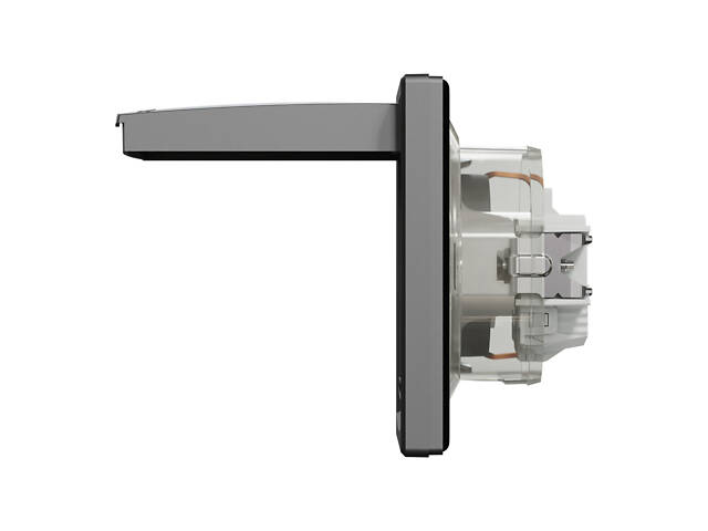 Розетка із заземленням Asfora з кришкою та захисними шторками антрацит ABS [EPH3100371] Шнейдер Електрік - Фото 1