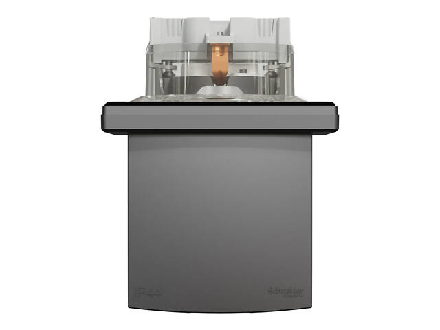 Розетка із заземленням Asfora з кришкою та захисними шторками антрацит ABS [EPH3100371] Шнейдер Електрік - Фото 6