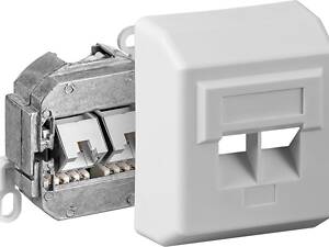 Розетка сетевая Goobay RJ45 STP5e 2x2 внешняя LSA Белая (75.05.0971)