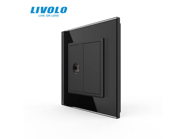 Розетка телевізійна Livolo чорний скло (VL-C791V-12) - Фото 1