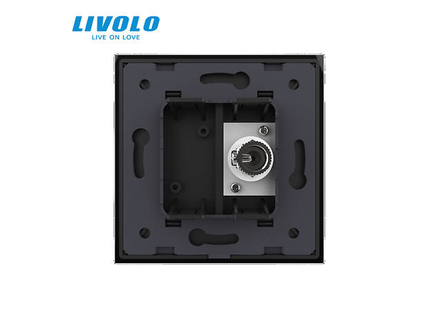 Розетка телевізійна Livolo чорний скло (VL-C791V-12) - Фото 3