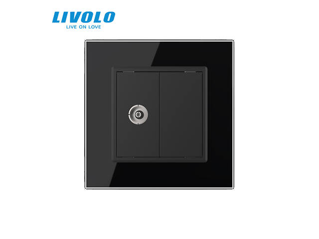 Розетка телевізійна Livolo чорний скло (VL-C791V-12) - Фото 4
