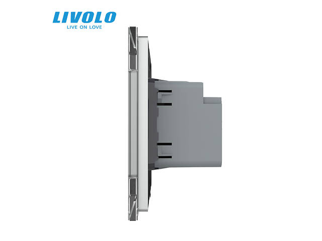 Розетка USB-A и USB-C с Power Delivery 36W Livolo серый стекло (VL-C7FCUA18W.UC18W-2IP) - Фото 5