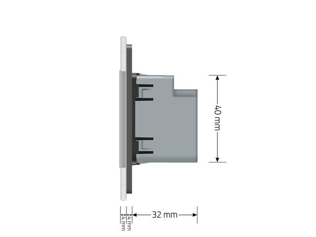 Розетка USB-A и USB-C с Power Delivery 36W Livolo серый стекло (VL-C7FCUA18W.UC18W-2IP) - Фото 10