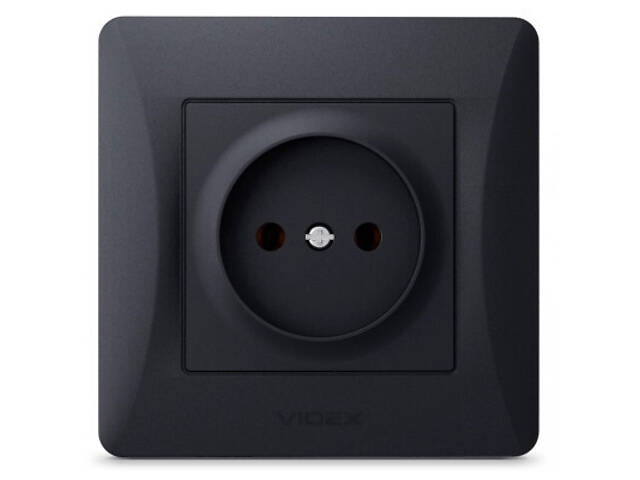 Розетка Videx_ BINERA 1ая чорна (VF-BNSK1-BG) - Фото 1