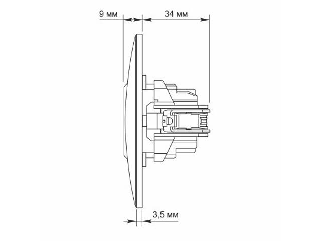 Розетка Videx_ BINERA 1ая чорна (VF-BNSK1-BG) - Фото 5