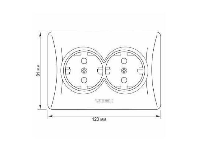 Розетка Videx BINERA 2ая з заземленням срібло (VF-BNSK2G-SS) - Фото 6