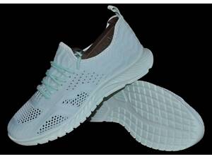 Розміри 36, 37, 38, 39 Мокасини літні осінні текстиль сітка, бірюзові, на підошві з піни
